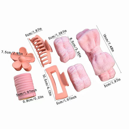 Hair Ties & Hair Accessories Sets - Bow & Clips Set for Women 32 Pack Cute Bow Scrunchies, Large Claw Clip - product detail