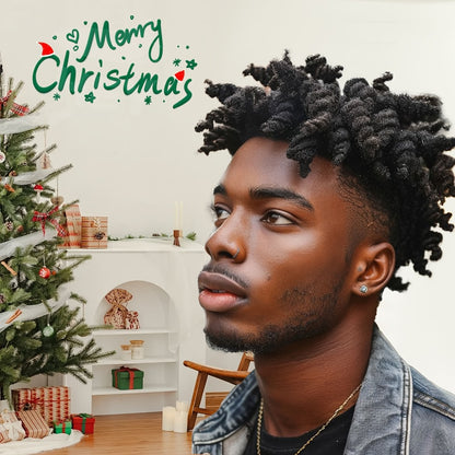 Hair Toppers - Dreadlock Topper for Men - Short Synthetic Clip-In Braided Half Wig, Afro - main product view