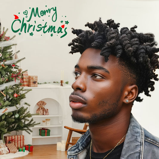 Hair Toppers - Dreadlock Topper for Men - Short Synthetic Clip-In Braided Half Wig, Afro - main product view