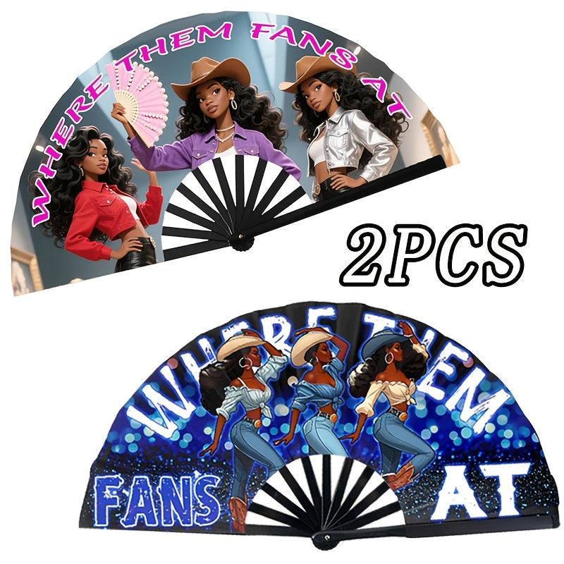 Hand Fan - Folding for Line Dancing Decorative Flapping for Props, Home Decoration & - product detail view 15