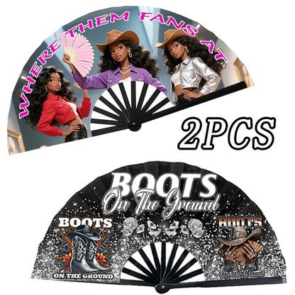 Hand Fan - Folding for Line Dancing Decorative Flapping for Props, Home Decoration & - product detail view 16