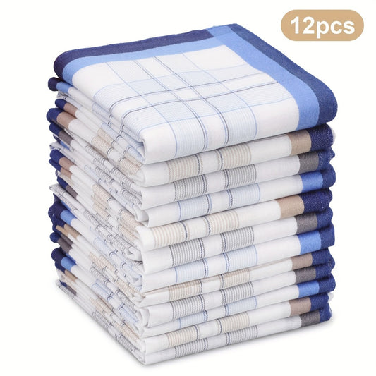 Handkerchiefs - Men's Cotton 12 Pack Soft Plaid Hankies Pocket Squares for Daily Use - main product view