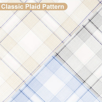 Handkerchiefs - Men's Cotton 12 Pack Soft Plaid Hankies Pocket Squares for Daily Use - product detail view 4