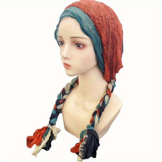 Hats & Beanies - Braided Turban Hat for Women Lightweight Multicolor Knit Head Wrap, Retro - main product view