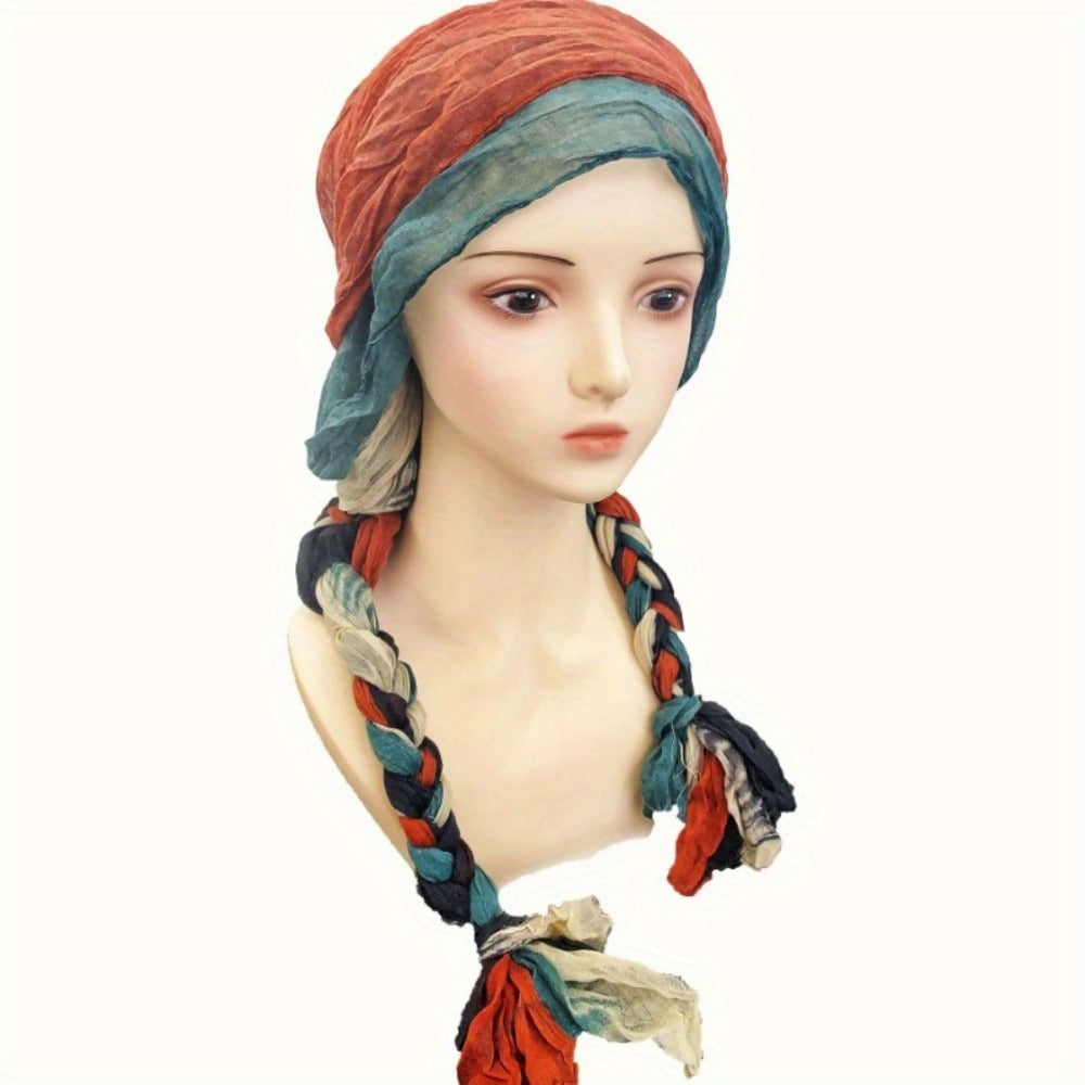 Hats & Beanies - Braided Turban Hat for Women Lightweight Multicolor Knit Head Wrap, Retro - product detail view 2
