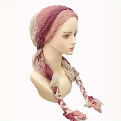 Hats & Beanies - Braided Turban Hat for Women Lightweight Multicolor Knit Head Wrap, Retro - product detail view 6