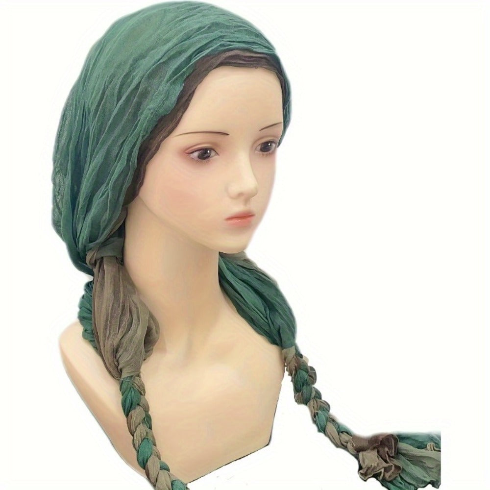 Hats & Beanies - Braided Turban Hat for Women Lightweight Multicolor Knit Head Wrap, Retro - product detail view 9