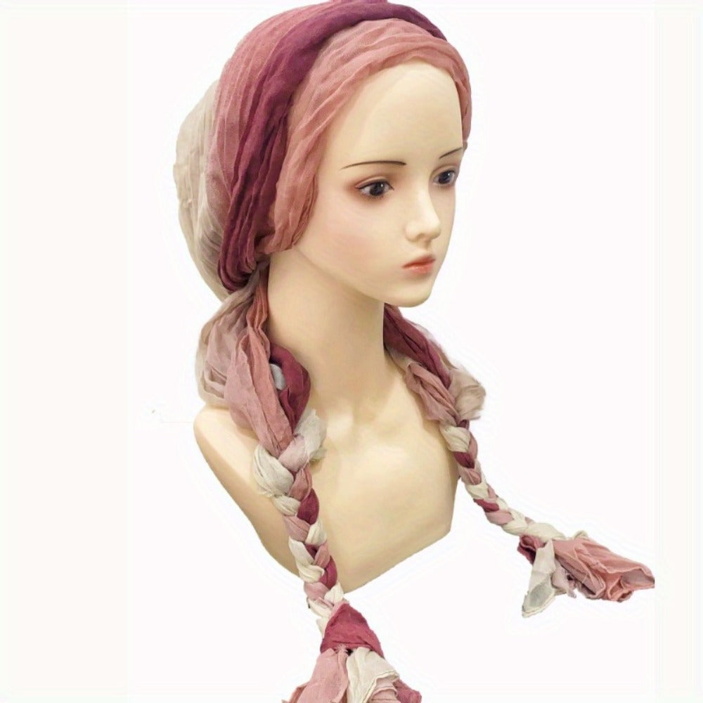 Hats & Beanies - Braided Turban Hat for Women Lightweight Multicolor Knit Head Wrap, Retro - product detail view 12