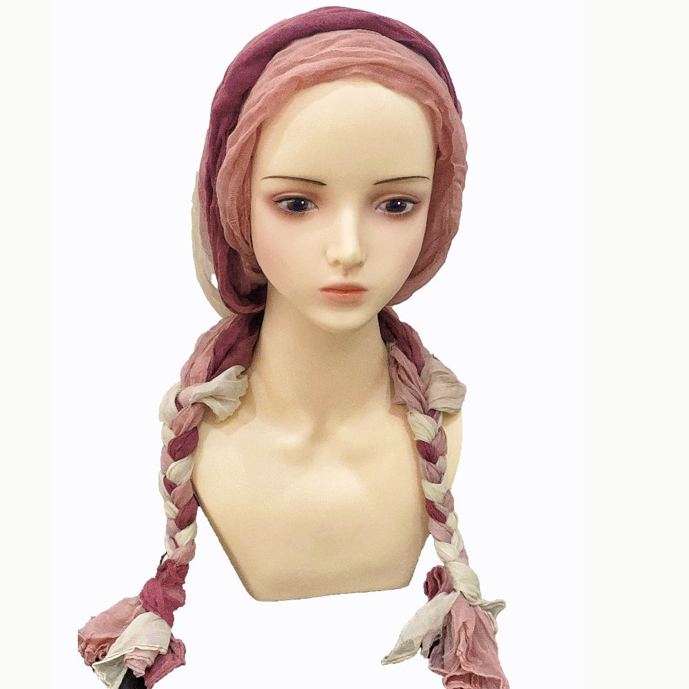 Hats & Beanies - Braided Turban Hat for Women Lightweight Multicolor Knit Head Wrap, Retro - product detail view 13