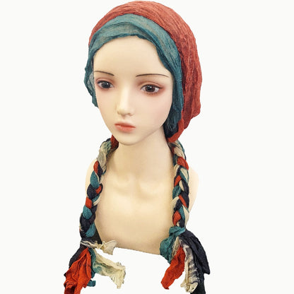 Hats & Beanies - Braided Turban Hat for Women Lightweight Multicolor Knit Head Wrap, Retro - product detail view 17