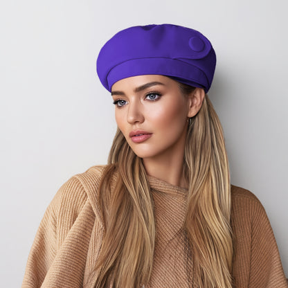 Hats - Denim Beret Hat Women Octagonal Shape Large Head Circumference Lightweight - product detail view 17