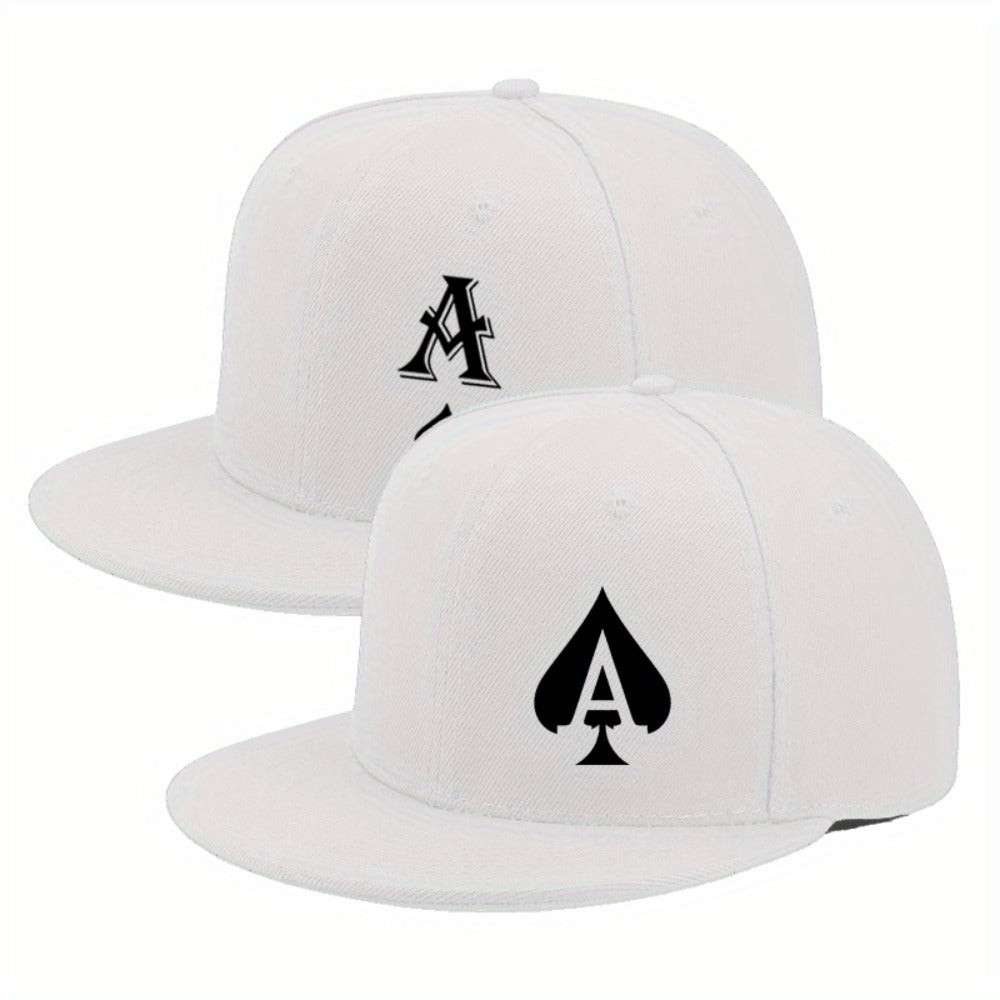 Hats - Flat Brim Baseball Cap 2-Pack Monogram Hip Hop Snapback Hat Adjustable - product detail view 7