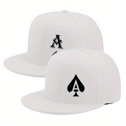 Hats - Flat Brim Baseball Cap 2-Pack Monogram Hip Hop Snapback Hat Adjustable - product detail view 7