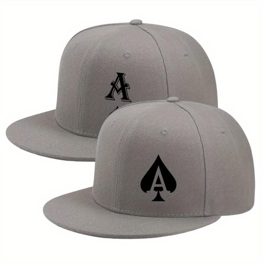 Hats - Flat Brim Baseball Cap 2-Pack Monogram Hip Hop Snapback Hat Adjustable - product detail view 10