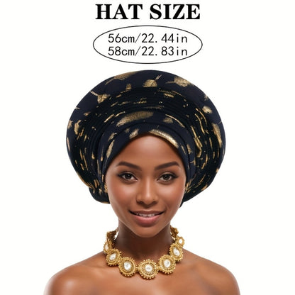 Head Wrap - African Headscarf Hat with Braided Crown for Women Multi-Layered Gele for - product detail view 6