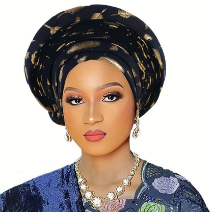 Head Wrap - African Headscarf Hat with Braided Crown for Women Multi-Layered Gele for - product detail view 9