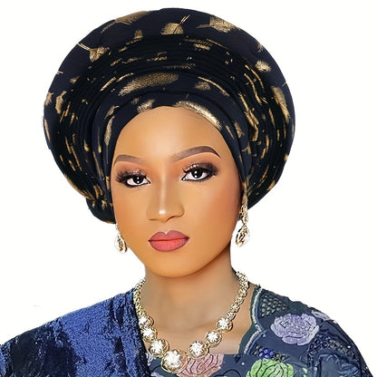 Head Wrap - African Headscarf Hat with Braided Crown for Women Multi-Layered Gele for - product detail view 16