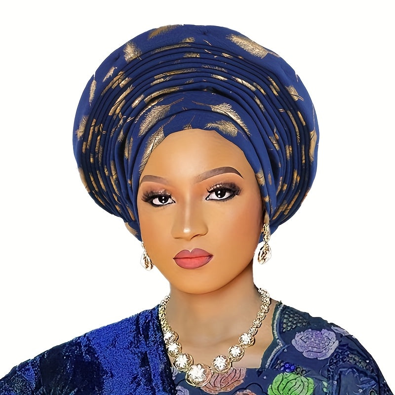 Head Wrap - African Headscarf Hat with Braided Crown for Women Multi-Layered Gele for - product detail view 18