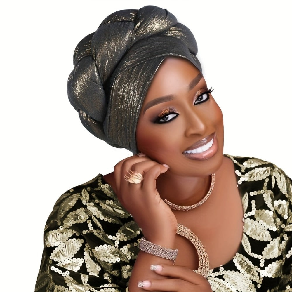 Head Wraps - Headscarf Hat Women African Muslim Braided Ethnic Pullover - Side Thick - product detail view 7