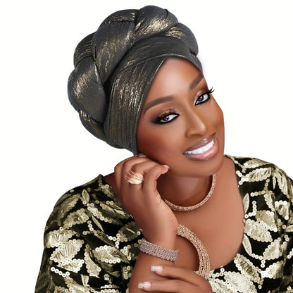 Head Wraps - Headscarf Hat Women African Muslim Braided Ethnic Pullover - Side Thick - product detail view 7