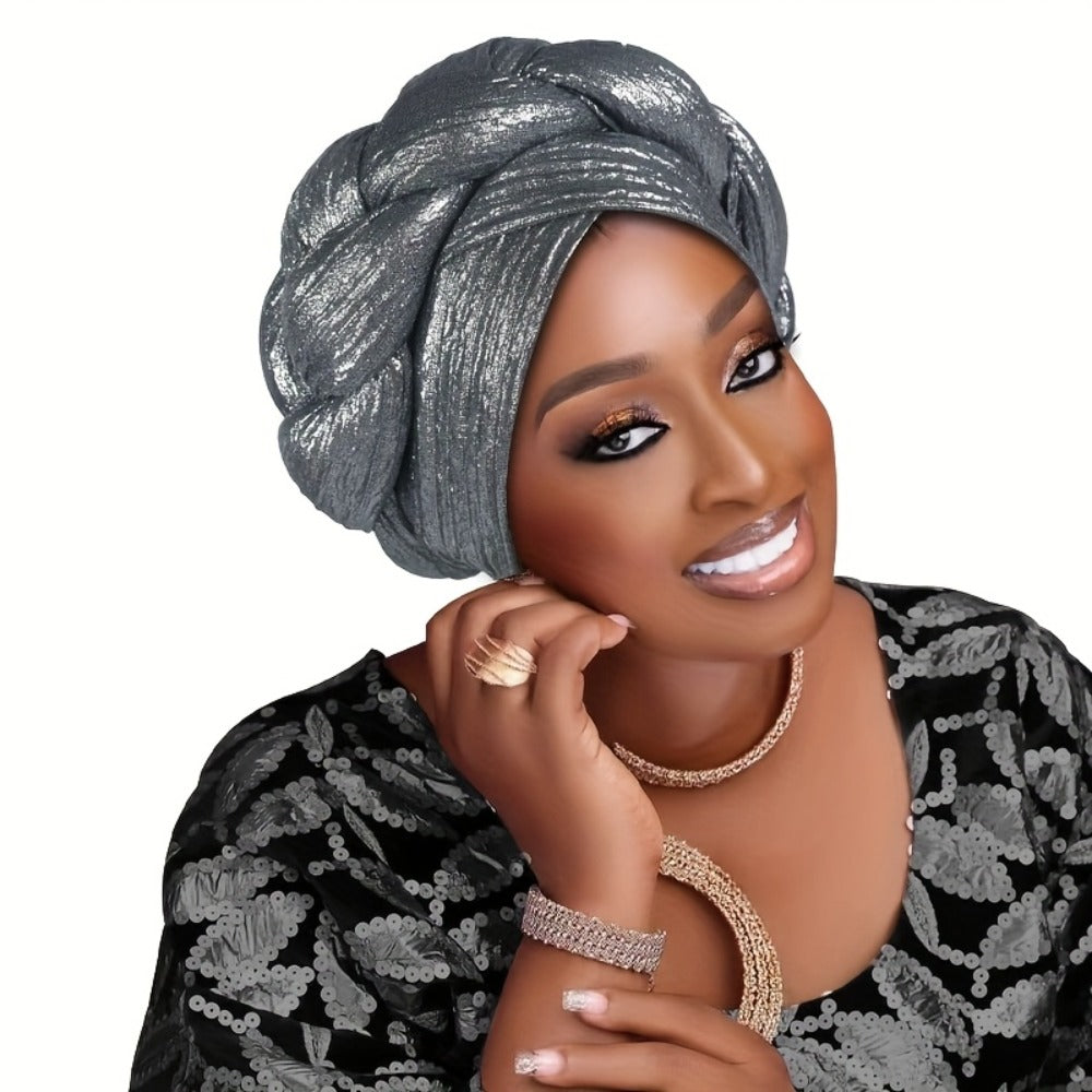 Head Wraps - Headscarf Hat Women African Muslim Braided Ethnic Pullover - Side Thick - product detail view 8