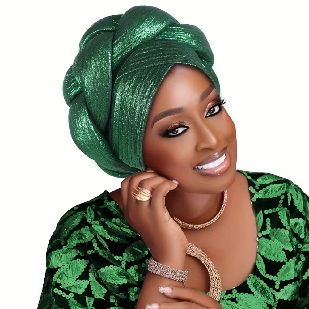 Head Wraps - Headscarf Hat Women African Muslim Braided Ethnic Pullover - Side Thick - product detail view 10