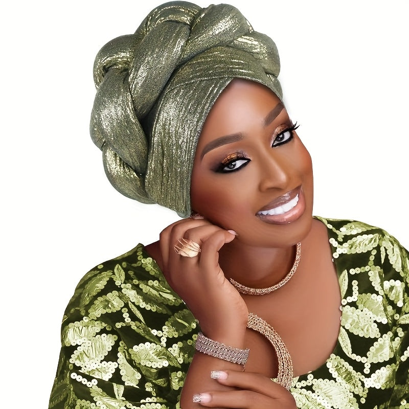 Head Wraps - Headscarf Hat Women African Muslim Braided Ethnic Pullover - Side Thick - product detail view 16