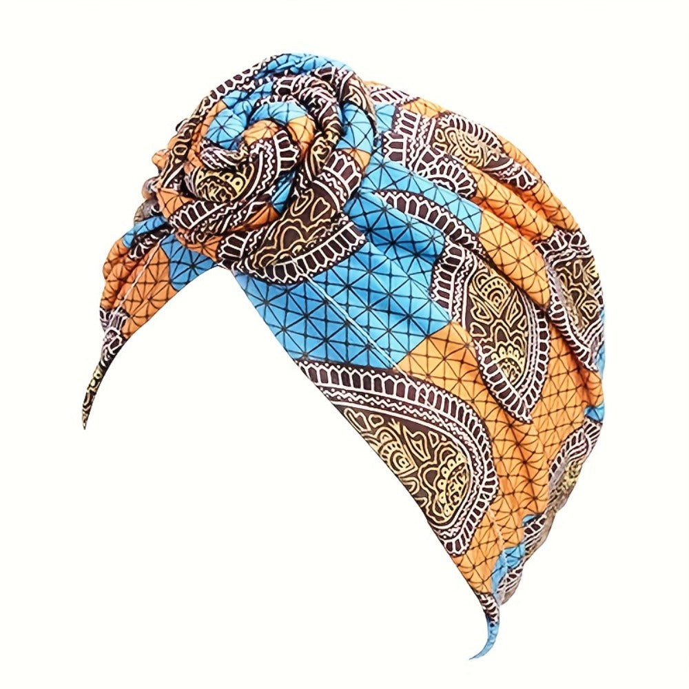 Head Wraps & Turbans - African Wrap for Women 5pcs Pre-Knotted Turban Bohemian Multicolor Knot - product detail view 3