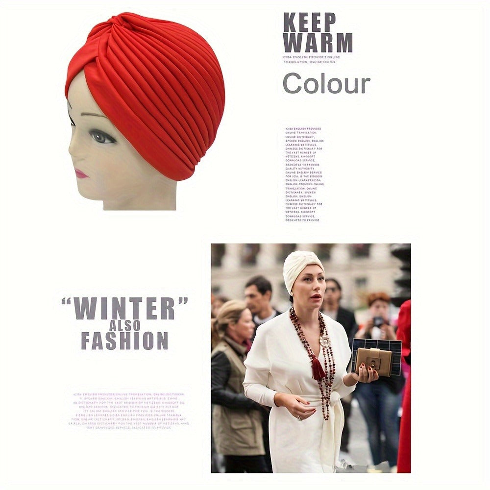 Head Wraps & Turbans - Turban for Women 15pcs Bohemian Pleated Pre-Tied Twisted Headband Set Soft - product detail view 3