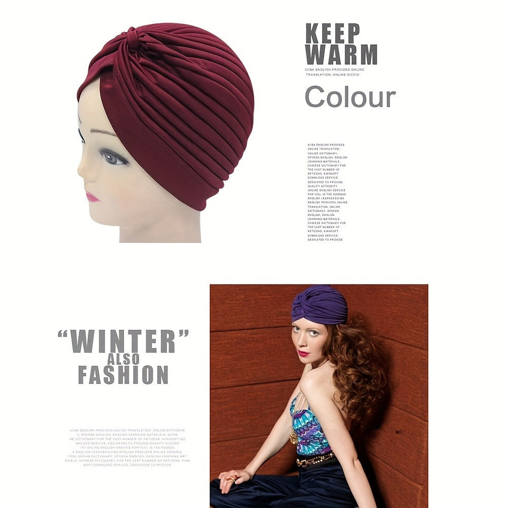 Head Wraps & Turbans - Turban for Women 15pcs Bohemian Pleated Pre-Tied Twisted Headband Set Soft - product detail view 5