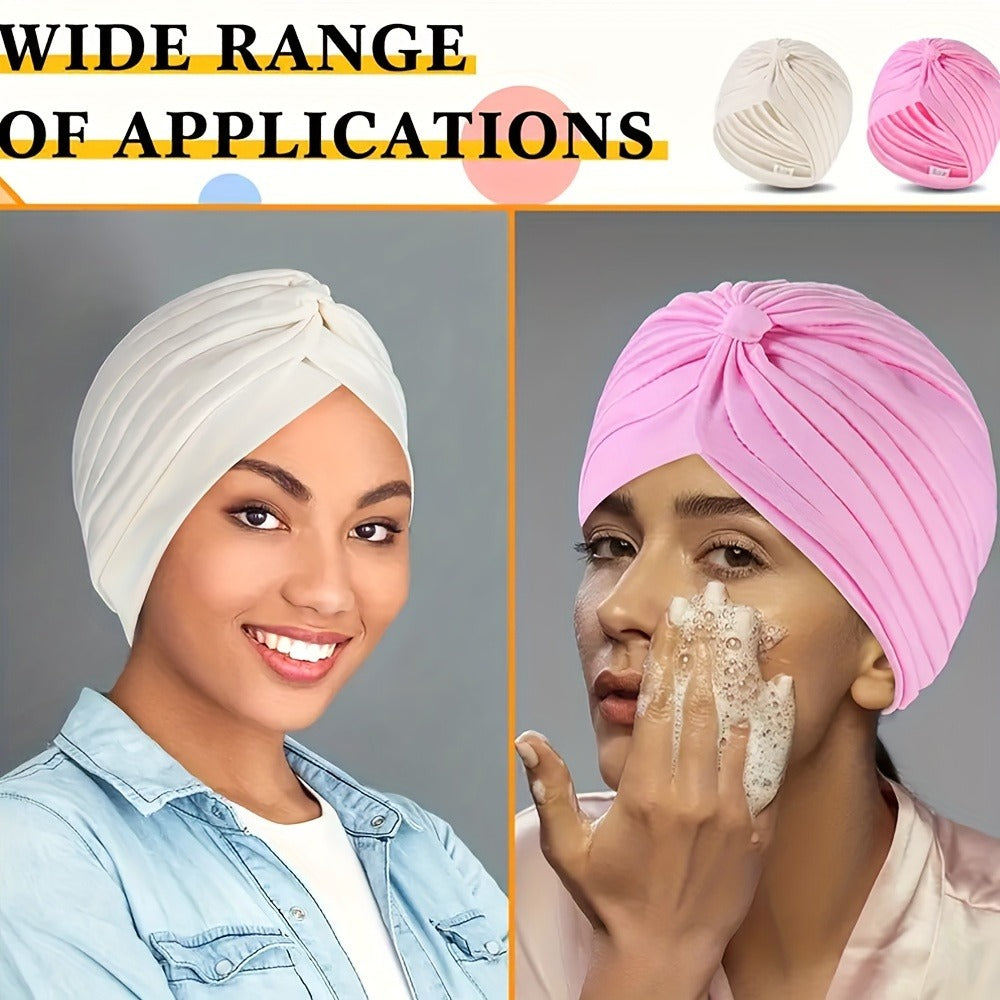 Head Wraps & Turbans - Turban for Women 15pcs Bohemian Pleated Pre-Tied Twisted Headband Set Soft - product detail view 6