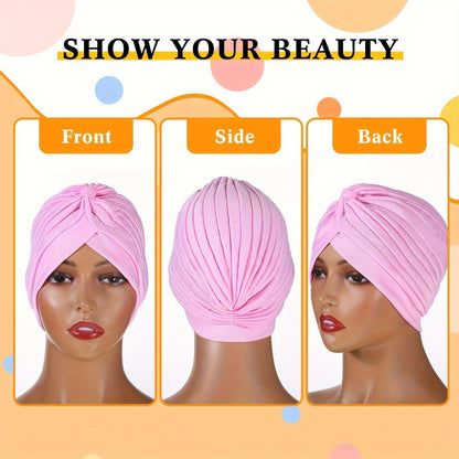 Head Wraps & Turbans - Turban for Women 15pcs Bohemian Pleated Pre-Tied Twisted Headband Set Soft - product detail view 10