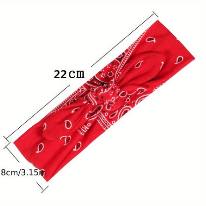 Headband for Women - for 6 Pack Bohemian Cashew Flower Bow Elastic Sports Headscarf Loose Boho - product detail view 4