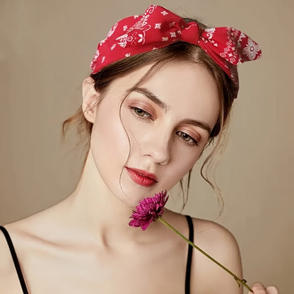 Headband for Women - for 6 Pack Bohemian Cashew Flower Bow Elastic Sports Headscarf Loose Boho - product detail view 9