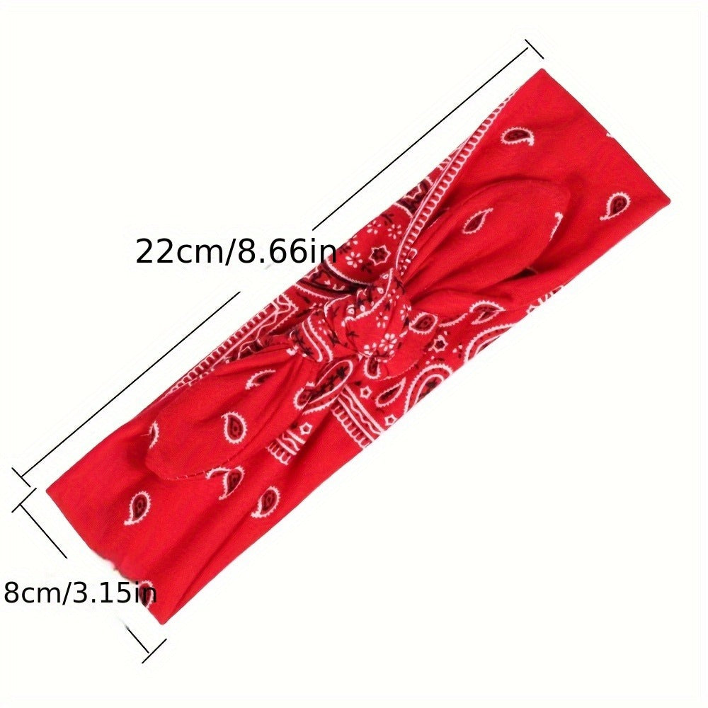 Headband for Women - for 6 Pack Bohemian Cashew Flower Bow Elastic Sports Headscarf Loose Boho - product detail view 11