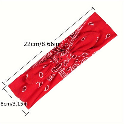 Headband for Women - for 6 Pack Bohemian Cashew Flower Bow Elastic Sports Headscarf Loose Boho - product detail view 11