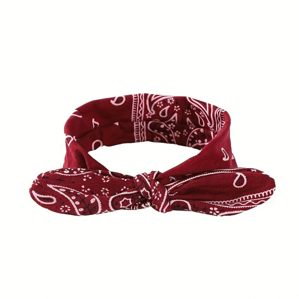 Headband for Women - for 6 Pack Bohemian Cashew Flower Bow Elastic Sports Headscarf Loose Boho - product detail view 13
