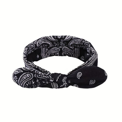 Headband for Women - for 6 Pack Bohemian Cashew Flower Bow Elastic Sports Headscarf Loose Boho - product detail view 14