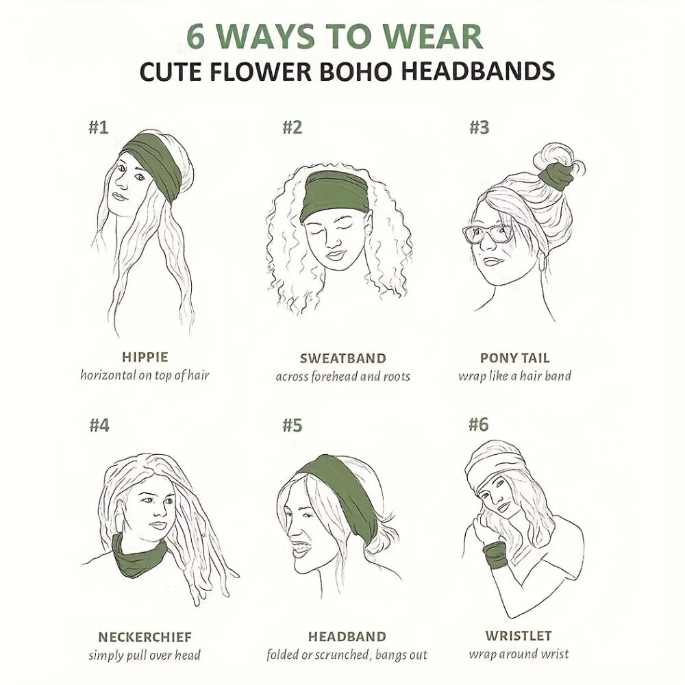 Headband for Women - for 8 Pack Wide African Turban Knot Elastic Hair Band Luxury Anti-Slip - product detail view 3