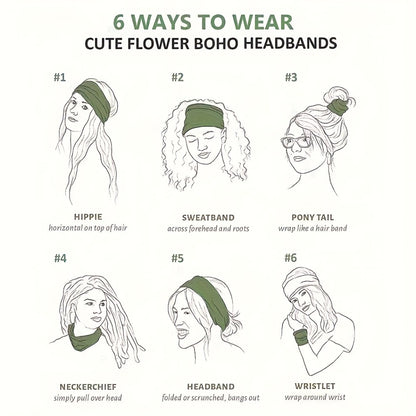 Headband for Women - for 8 Pack Wide African Turban Knot Elastic Hair Band Luxury Anti-Slip - product detail view 3