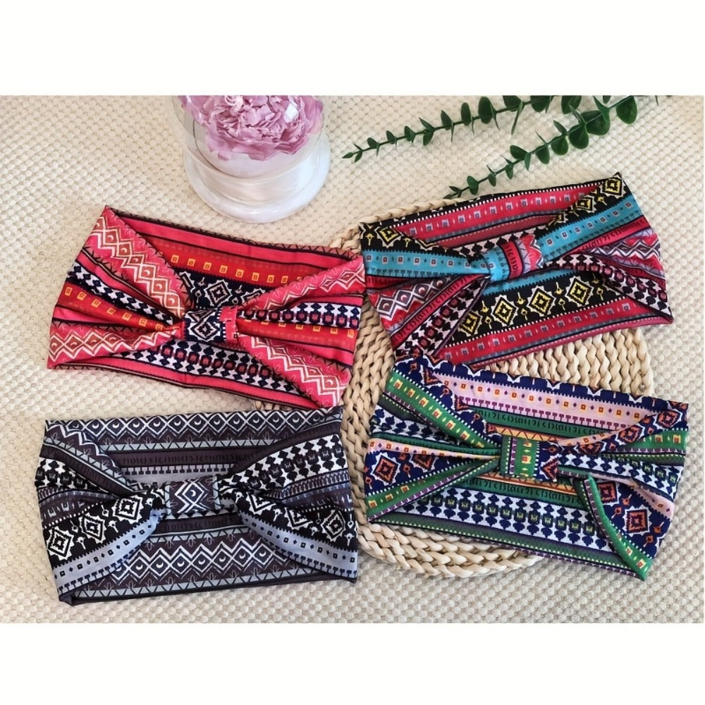 Headband for Women - for 8 Pack Wide African Turban Knot Elastic Hair Band Luxury Anti-Slip - product detail view 5