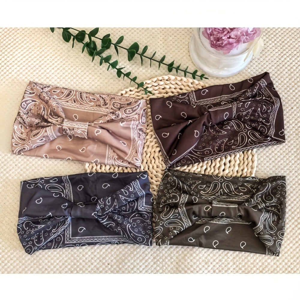 Headband for Women - for 8 Pack Wide African Turban Knot Elastic Hair Band Luxury Anti-Slip - product detail view 6