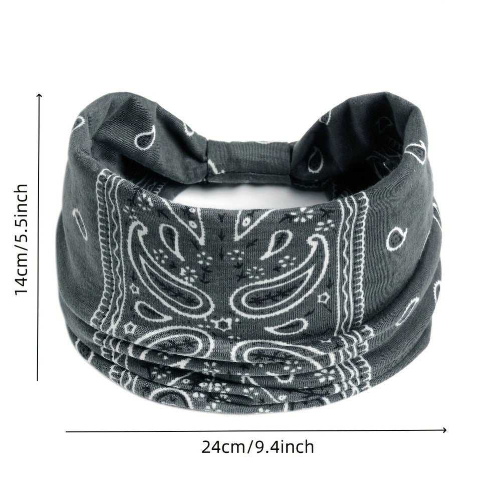 Headband for Women - for 8 Pack Wide African Turban Knot Elastic Hair Band Luxury Anti-Slip - product detail view 10