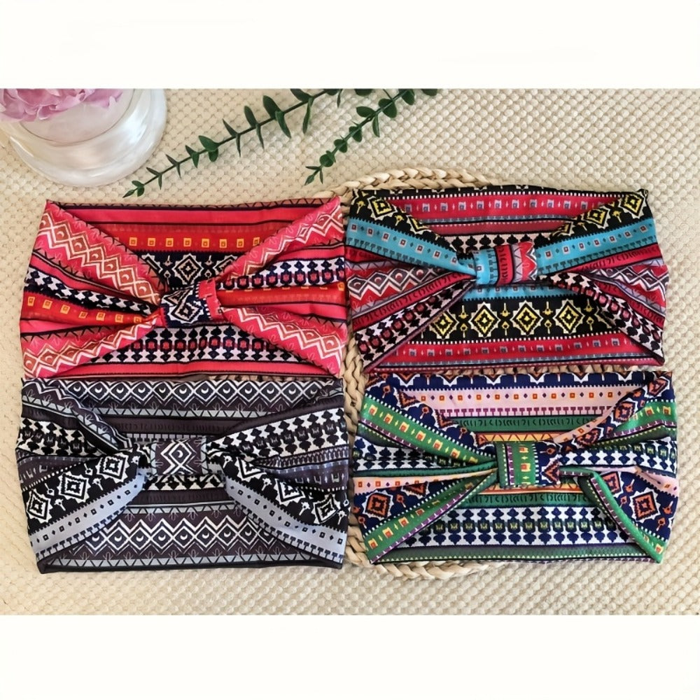 Headband for Women - for 8 Pack Wide African Turban Knot Elastic Hair Band Luxury Anti-Slip - product detail view 12