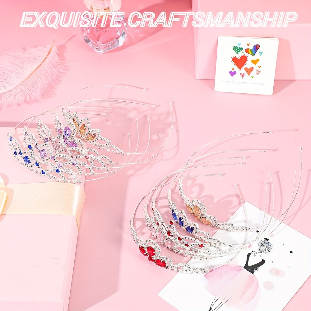 Headband for Women - Girls Princess Rhinestone Crown 10pcs - Colorful Crystal Tiara Set for - product detail view 3