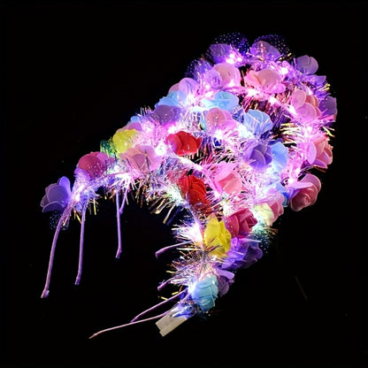 Headband for Women - Light Up Cat Ear 2pcs LED Glow Cartoon Cat Ears Hair Band Princess for - product detail view 2