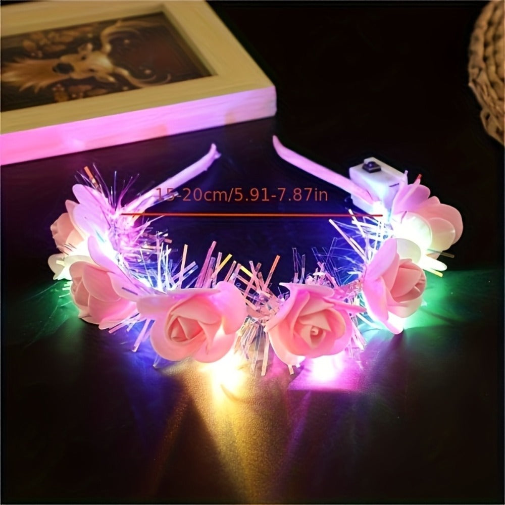 Headband for Women - Light Up Cat Ear 2pcs LED Glow Cartoon Cat Ears Hair Band Princess for - product detail view 4