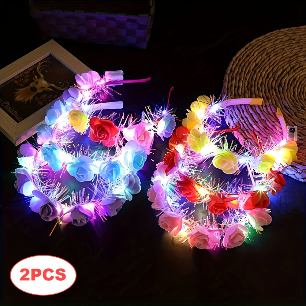 Headband for Women - Light Up Cat Ear 2pcs LED Glow Cartoon Cat Ears Hair Band Princess for - product detail view 6