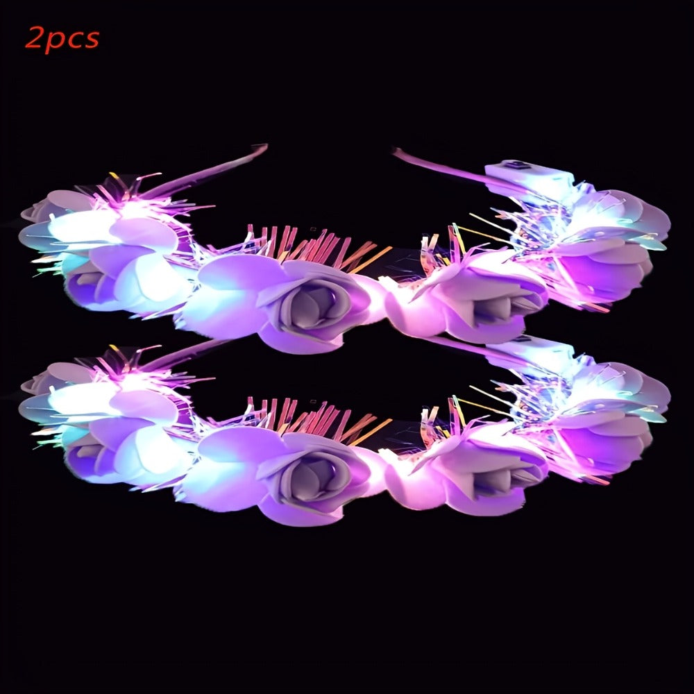 Headband for Women - Light Up Cat Ear 2pcs LED Glow Cartoon Cat Ears Hair Band Princess for - product detail view 9