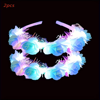 Headband for Women - Light Up Cat Ear 2pcs LED Glow Cartoon Cat Ears Hair Band Princess for - product detail view 11